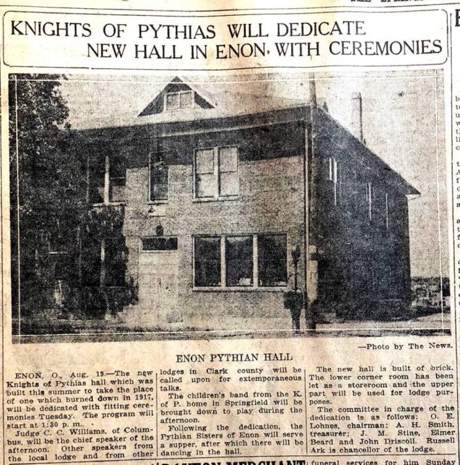 Pythian Hall Dedication
